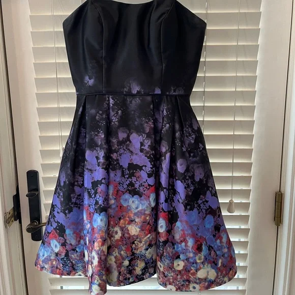 Beautiful, special event dress. Strapless Betsy &Adam corseted/floral skirt, 4 - Picture 2 of 10